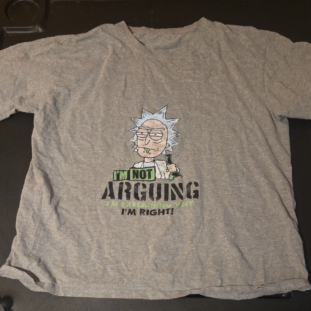 Gray Graphic T-Shirt with Cartoon Print
